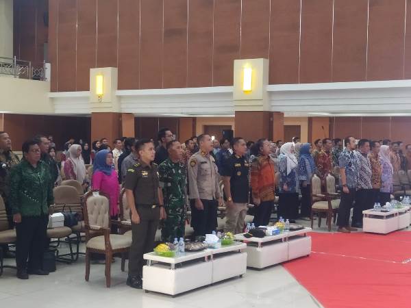 Kanit Samapta Polsek Cikarang Pusat Hadiri Peluncuran Logo Hari Jadi Kabupaten Bekasi Ke 75 Digelar Meriah Di Gedung Swantantra Wibawa Mukti