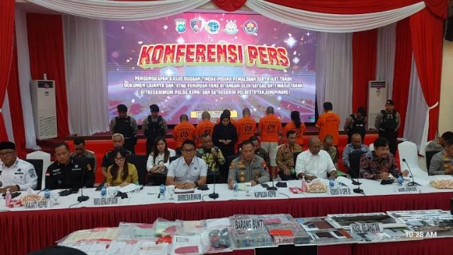 Polda Kepri Gelar Konferensi Pers Terkait Mafia Tanah