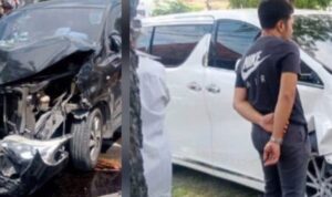 Tabrakan Beruntun Libatkan Vellfire, Avanza dan Betor di Medan, Dua Pengemudi Dilarikan ke RS
