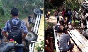 Jembatan Sukarame di Tapanuli Selatan Ambruk, Anak Sekolah Kesulitan Akses Pendidikan