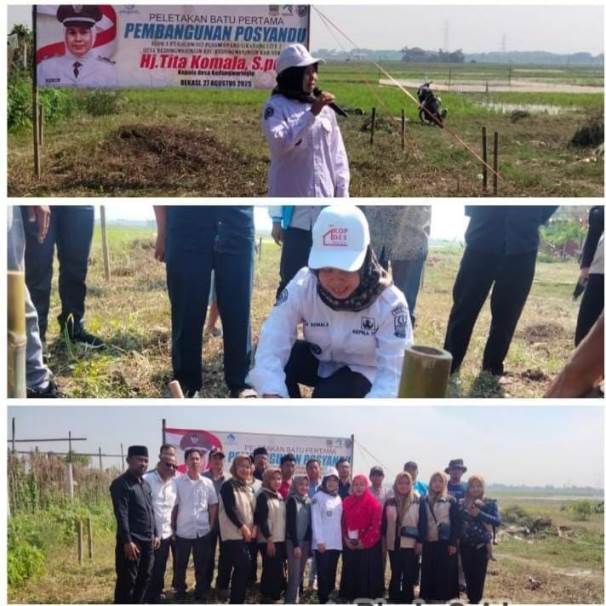 Kades Kedungwaringin Hj Tita Komala Ground Breaking Posyandu Flamboyan Di Gcc 2