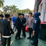 Kapolsek Cikarang Pusat Pimpin Pengamanan Upacara Hari Jadi Kabupaten Bekasi ke-75