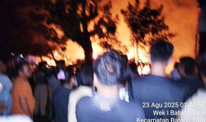 Kebakaran Hebat Gegerkan Batangtoru, Dua Rumah Semi Permanen Hangus Terbakar