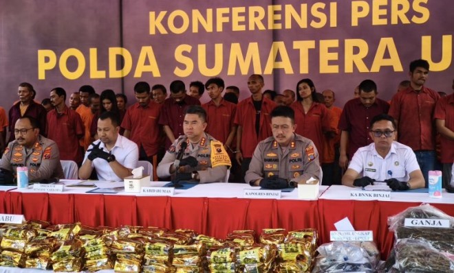 Polda Sumut Gelar Konferensi Pers Tterkait Narkoba