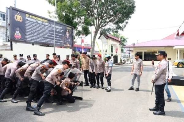 Polres Padangsidimpuan Gelar Latihan Dalmas Antisipasi Aksi Unjuk Rasa 1