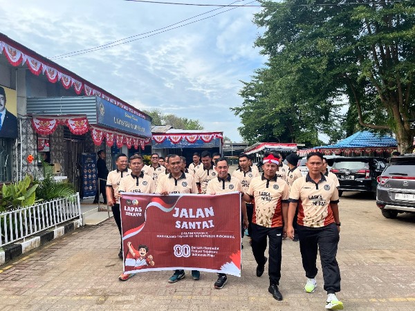 Semarak Hut Ri Ke 80 Lapas Sekayu Gelar Jalan Santai Bersama Petugas