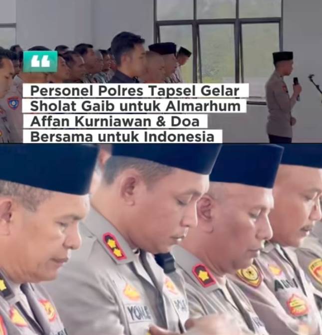 Tangkapan Layar Kapolres Tapsel Akbp Yon Edi Winara Sh Sik Mh Bersama Personel Polres Tapsel Saat Sedang Melaksanakan Sholat Ghaib Di Mesjid Mapolres Tapanuli Selatan