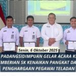 Lapas Padangsidimpuan Gelar Acara Kenaikan Pangkat dan Penghargaan Pegawai Teladan