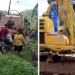 Truk Bawa Ekskavator Nekat Lewati Jembatan Kayu di Tapian Nauli, Akses Warga Terputus